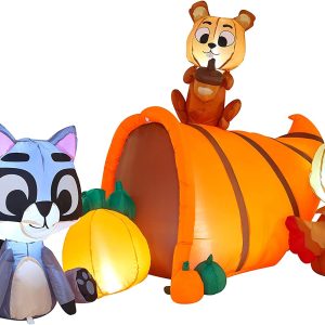 6ft Inflatable Woodland Animals with Cornucopia
