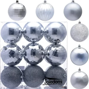18pcs Baby Silver Christmas Ball Ornaments