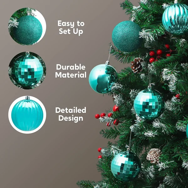 18pcs Blue Christmas Ornaments Balls Decoration 3.15in