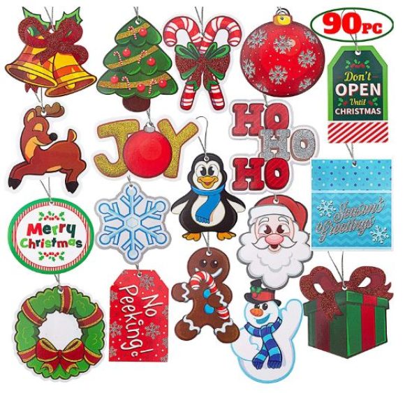 90pcs 18 Assorted large christmas gift Tags with String