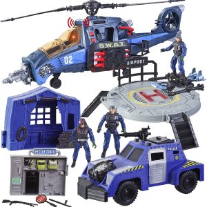 Police Combat Helicopter Toy Set