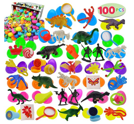 100pcs Prefilled Easter Eggs with Premium Novelty Toys