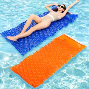 Inflatable Pool Mat Float Lounger with Headrest, 2 Pack – SLOOSH