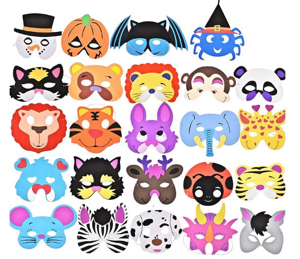24 Pieces Assorted Foam Animal Masks