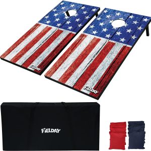FIELDAY – American Flag Themed Cornhole Board Set with 8 Bean Bags