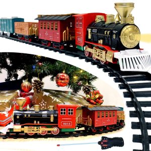 Christmas Electric Train Set with Miniatures