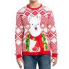 Mens Fuzzy Llama Alpaca Christmas Ugly Sweater