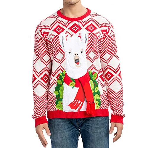 Christmas Sweaters Men’s Ugly Sweater Fuzzy Llama Alpaca