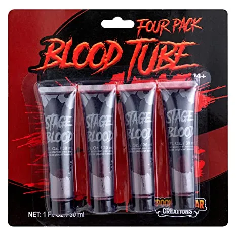 4pcs Fake Blood Makeup Tube 1oz