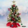 2pcs Tabletop Flocked Christmas Tree Prelit 24in