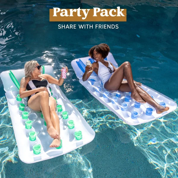 2pcs Inflatable Pool Lounger Float Rafts with Headrest