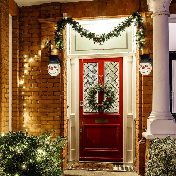 2pcs Snowman Christmas Porch Light Cover