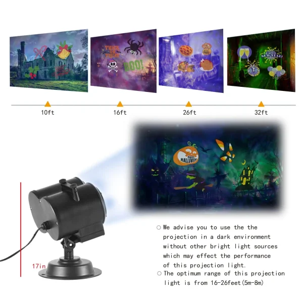 2-in-1 Halloween Projector Lights with 24 Themes