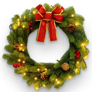 Christmas Wreath with Bow 20in