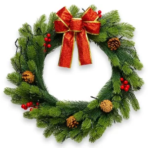 Christmas Wreath with Bow 20in
