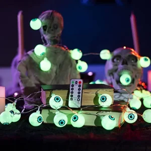 40-Count Green LED Halloween Eyeball Lights 20.6ft
