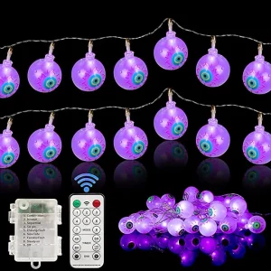 40-Count Purple LED Halloween Eyeball Lights 20.6ft