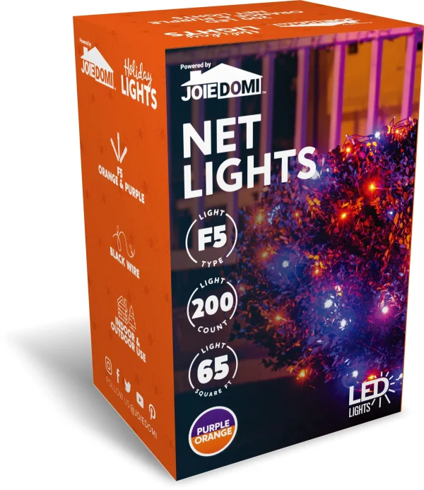 200-Count Orange and Purple LED Net Lights 65ft
