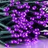 200 Purple LED Green Wire String Lights, 8 Modes