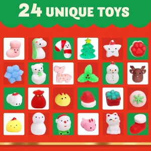 24Pcs Squishy Toys with Christmas  Advent Calendar
