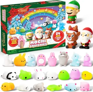 24Pcs Squishy Toys with Christmas 24 Days Countdown Advent Calendar