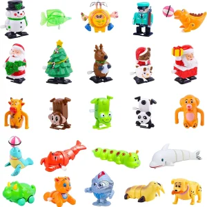2022 Christmas Countdown Advent Calendar Wind Up Toys, 24 Pcs