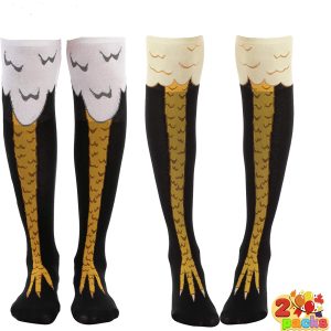 2Pcs Funny Chicken Leg Knee-high Novelty Socks