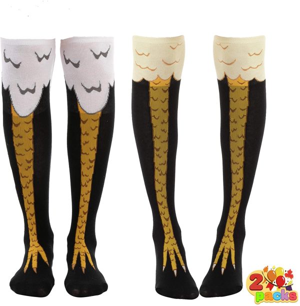 2Pcs Funny Chicken Leg Knee-high Novelty Socks