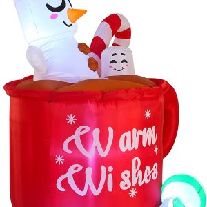 Snowman in Mug Inflatable