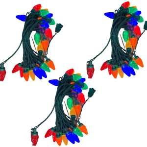 49.2FT 3 x 25 Count Count Christmas Multicolor String Lights