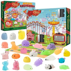 24Pcs Squishy Toys with Christmas 24 Days Countdown Advent Calendar
