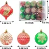 24pcs Red Green and Gold Christmas Ball Ornaments