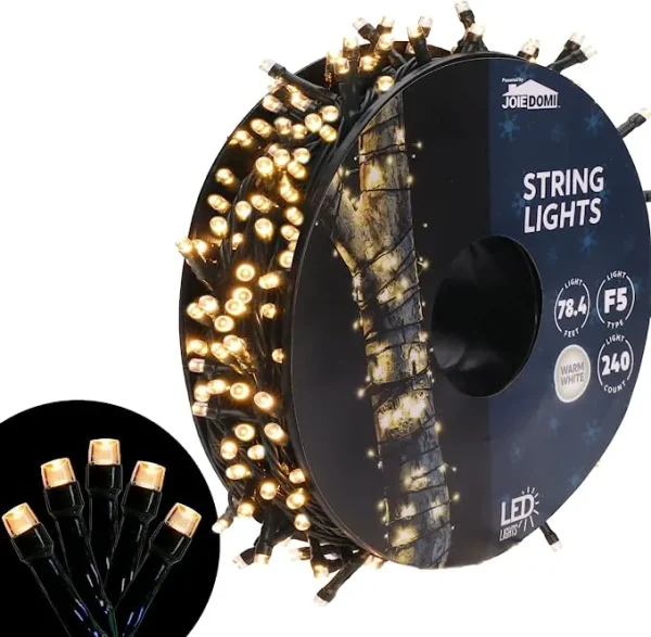 240 LED Warm White Christmas String Lights 78.4ft