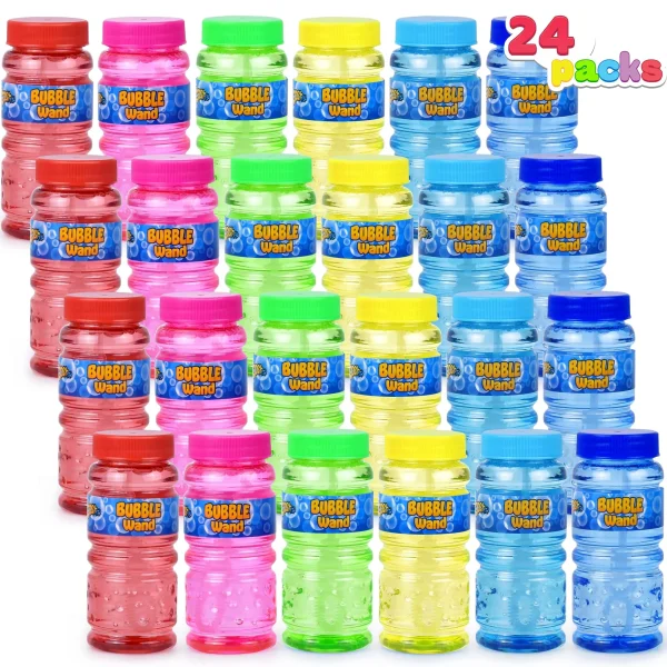 24pcs 4oz Assorted Colors Bubble Solution with Wand