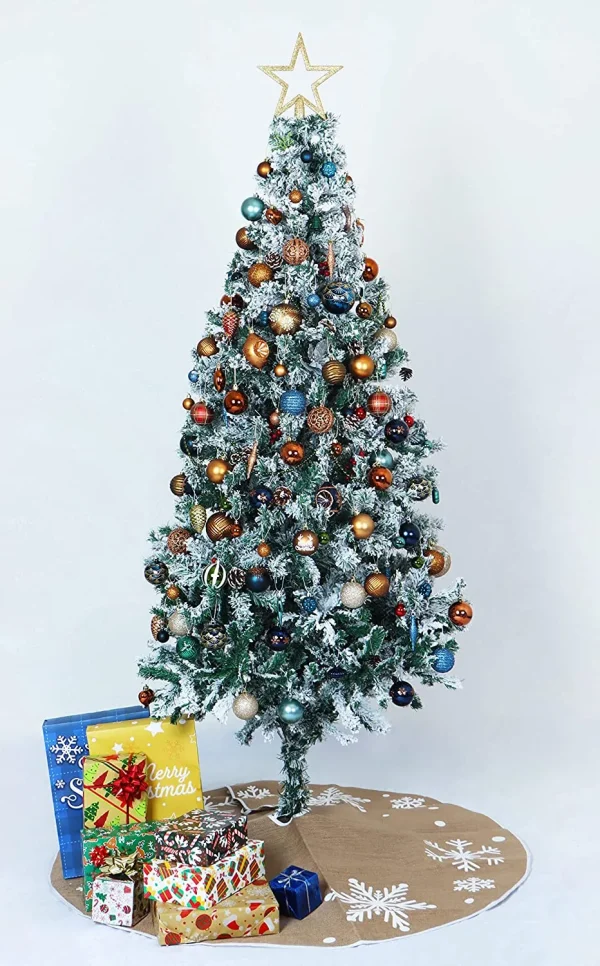 24pcs Hanging Plastic Blue Christmas Ornaments 3.15in