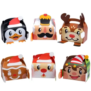 24pcs 3D Cardboard Christmas Cookie Gift Box