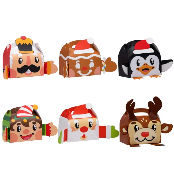24pcs 3D Cardboard Christmas Cookie Gift Box