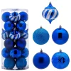 24pcs Shatterproof Baby Blue Christmas Ball Ornaments