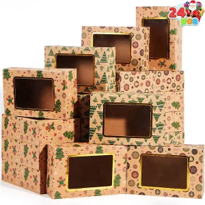 24pcs Christmas Cookie Boxes with Windows