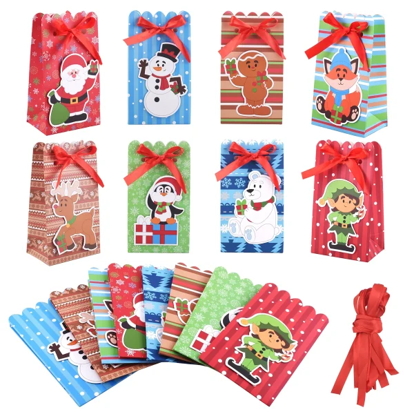 24pcs Christmas Treat Bags with Large Sticking Tag