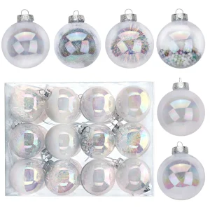 24pcs Shatterproof Clear Plastic Christmas Balls