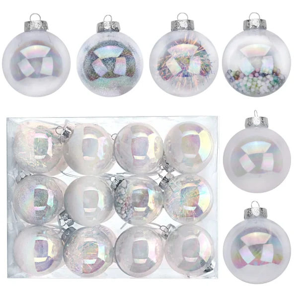 24pcs Shatterproof Clear Plastic Christmas Balls