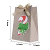 24pcs Christmas Kraft Paper Gift Bags With Silk Ribbon