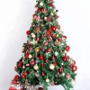 24pcs Clear Plastic Red And Gold Christmas Ornaments 3.15in