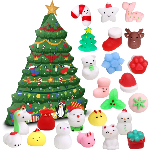 24Pcs Soft and Yielding Toys with Christmas  Advent Calendar