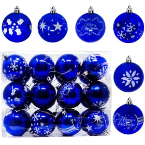 24pcs Blue Christmas Ball Ornaments