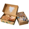 24pcs Christmas Bakery Brown Kraft Treat Boxes