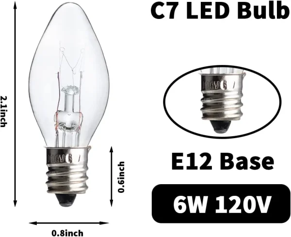 25pcs C7 Christmas Replacement Light Bulb