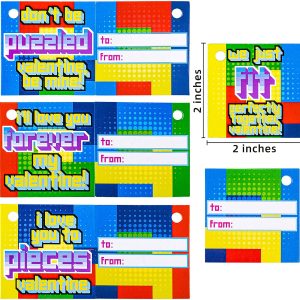 28 Pcs Valentines Day Cards with IQ puzzles for Kids