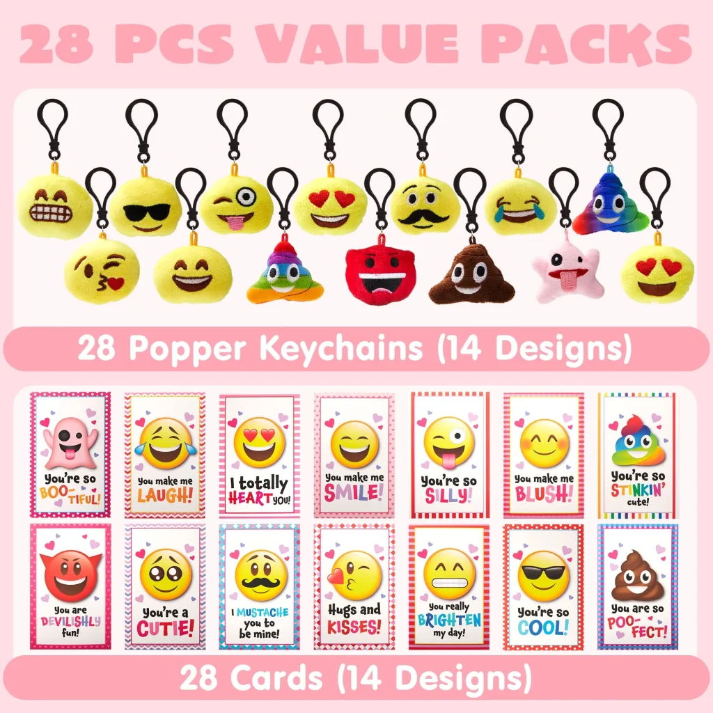 Emoji Keychain Clips 2-3/4 (24 PACK)